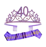 40th Birthday Sash and Tiara Set for Women