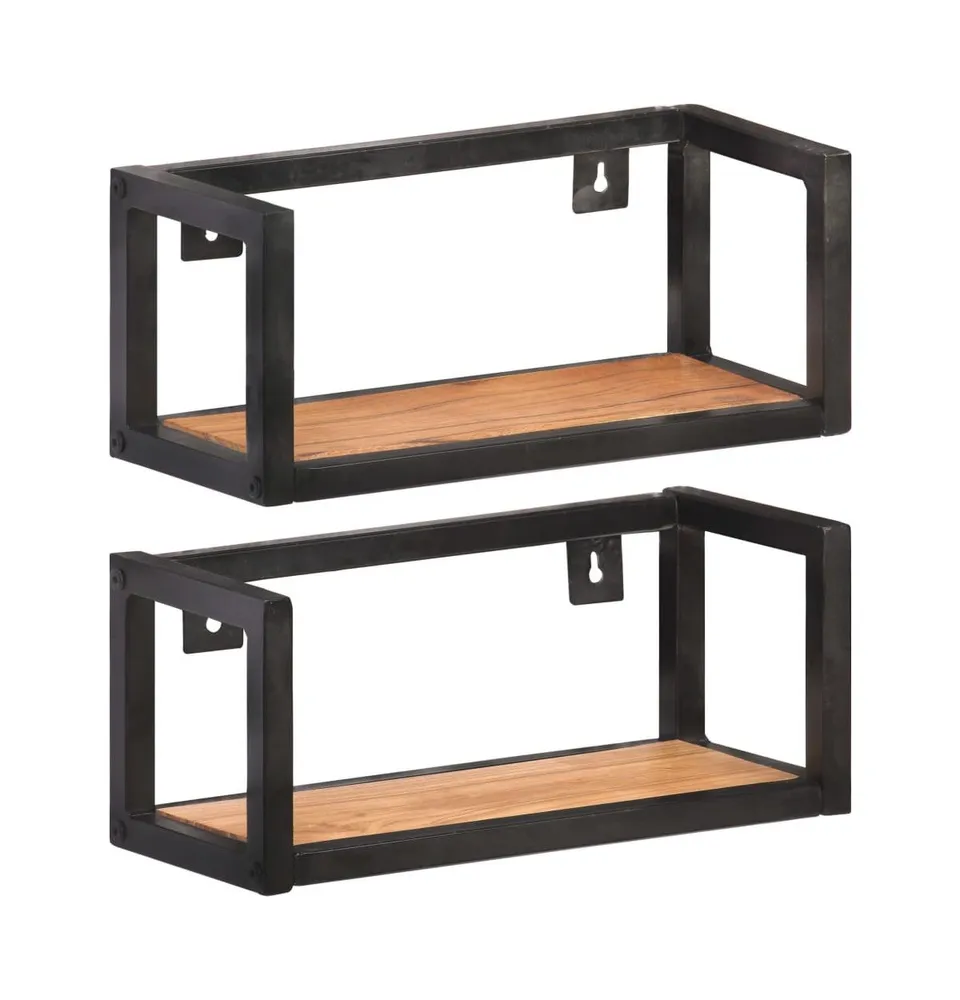 vidaXL Wall Shelves 2 pcs 15.7" Solid Acacia Wood