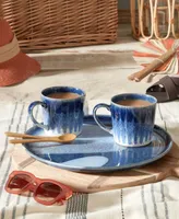 Denby Studio Blue Accent Set of 2 Mugs, Service for 2