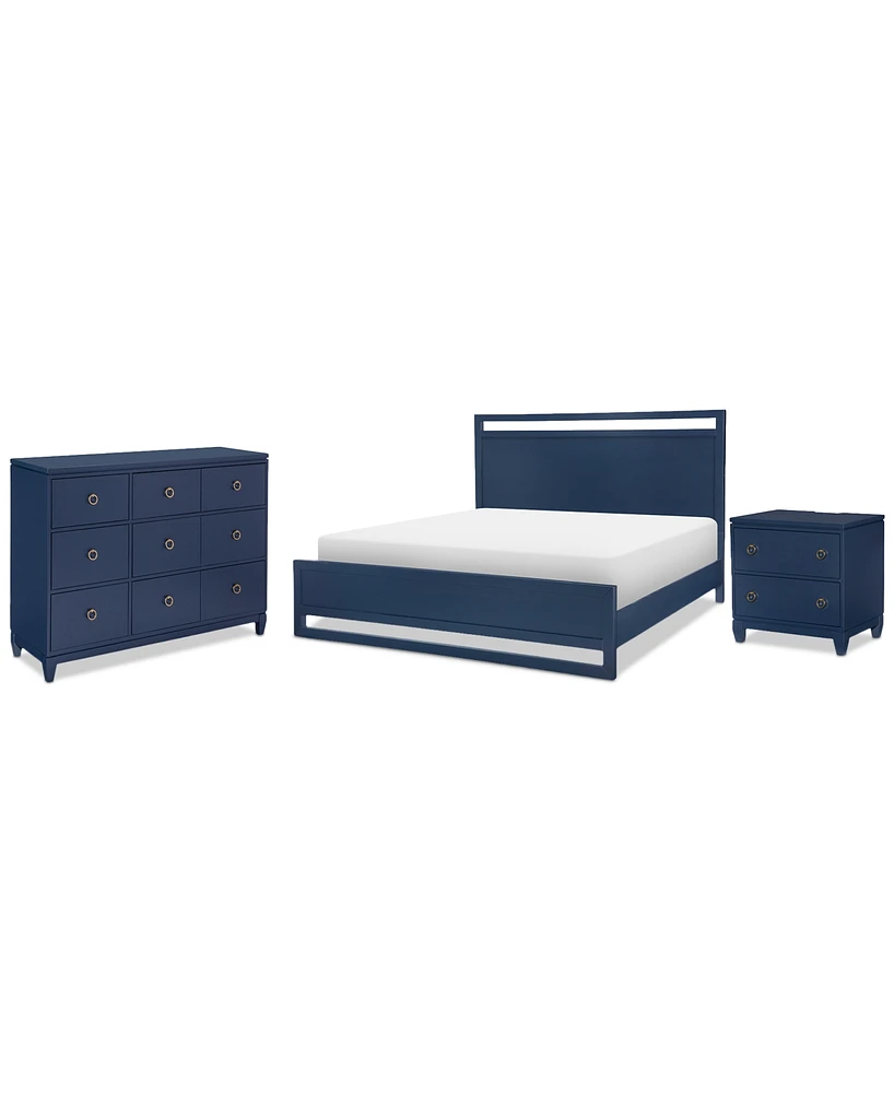 Summerland 3pc Bedroom Set (California King Panel Bed, Chest, Nightstand)