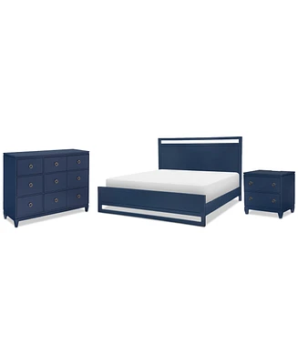 Summerland 3pc Bedroom Set (California King Panel Bed, Chest, Nightstand)