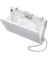Nina Imitation Pearl and Crystal Minaudiere Clutch