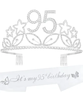 Meant2tobe 95th Birthday Sash and Tiara Set for Women