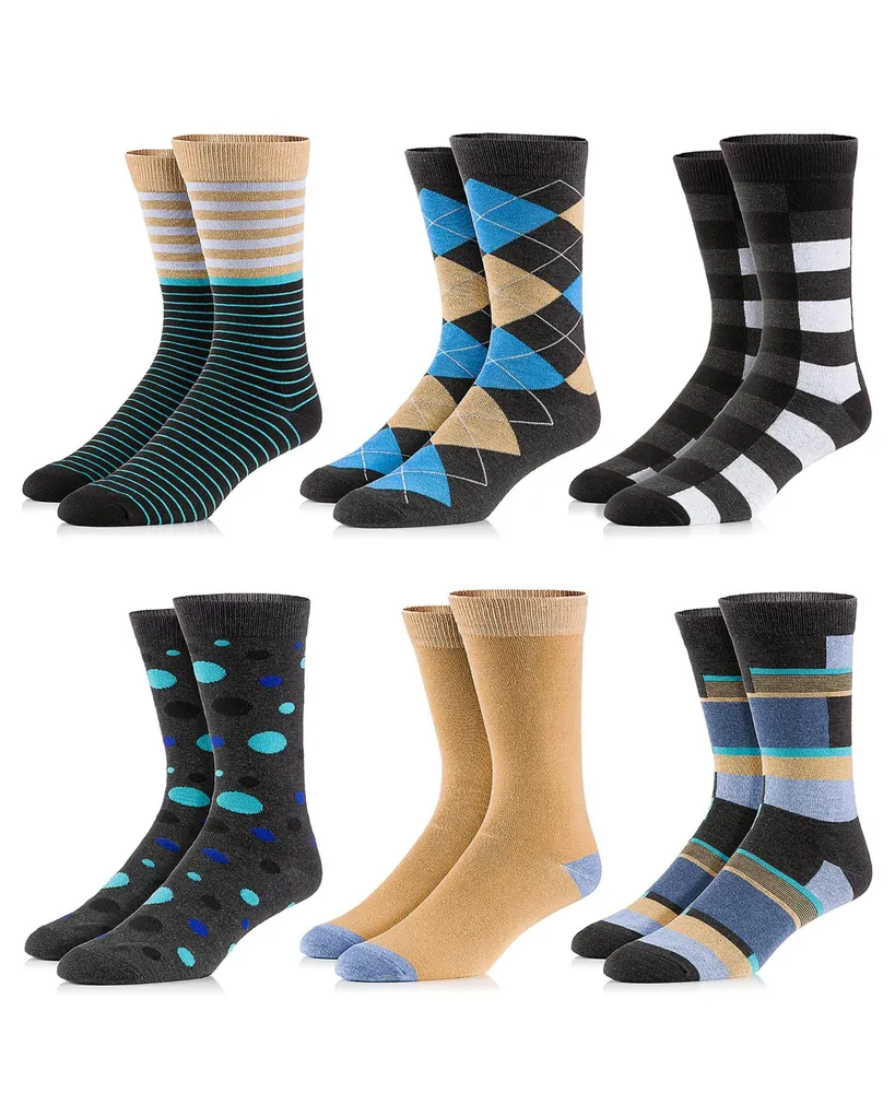 Gallery Seven Men's Business Colorful Dress Socks 6 Pack