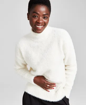 And Now This Women's Mockneck Eyelash Sweater, Created for Macy's