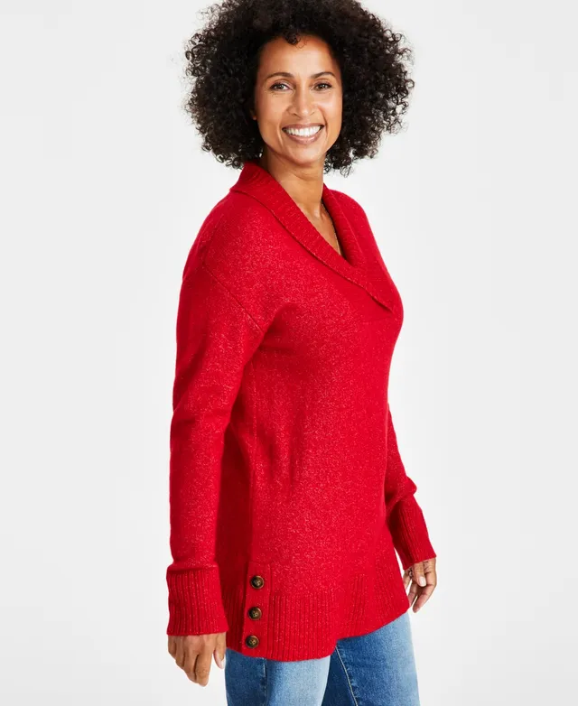 Style & Co Women's Chenille V-Neck Tunic Sweater, Created for