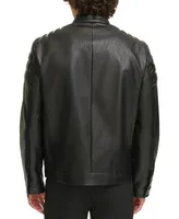 Dkny Mixed Media Quilted Racer Men's Jacket, Created for Macy's