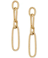 Interlocking Rope Oval Chain Link Drop Earrings in 14k Gold