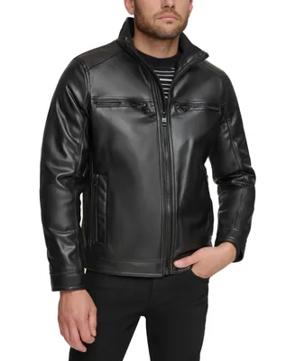 Calvin Klein Men's Faux Leather Moto Jacket, Created for Macy's