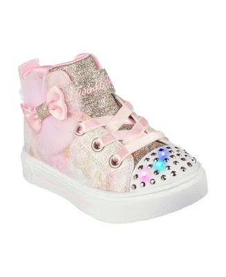 Skechers Toddler Girls Twinkle Toes - Twinkle Sparks - Ombre Dazzle High Top Light-Up Stay-Put Casual Sneakers from Finish Line
