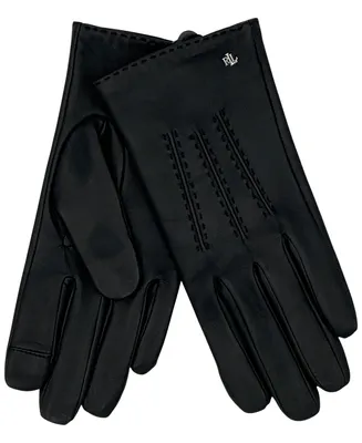 Lauren Ralph Pick Stitch Leather Gloves