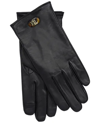 Lauren Ralph Oval Logo Leather Touch Gloves