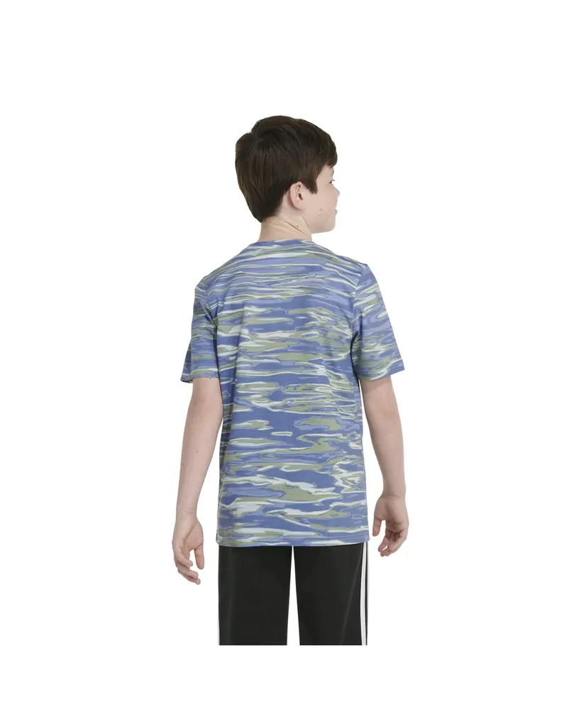 adidas Big Boys Short Sleeve Liquid Camo Printed T-shirt