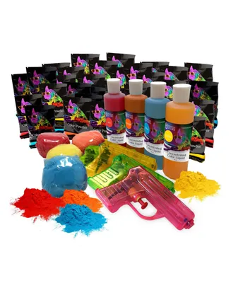 Chameleon Colors Holi Color Powder Party Box, 36-Piece Color Party Kit