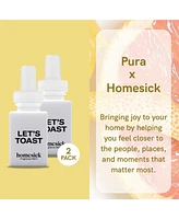 Pura Homesick - Let's Toast - Home Scent Refill - Smart Home Air Diffuser Fragrance - Up to 120-Hours of Luxury Fragrance per Refill