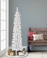 Puleo 4' Pre-Lit Artificial Alpine Pencil Tree