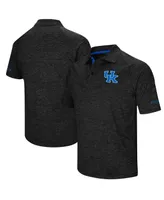 Men's Colosseum Black Kentucky Wildcats Down Swing Raglan Polo Shirt