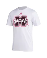 Men's adidas White Mississippi State Bulldogs Pregame Aeroready T-shirt