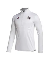 Men's adidas White Texas A&M Aggies 2023 Sideline Aeroready Half-Zip Top