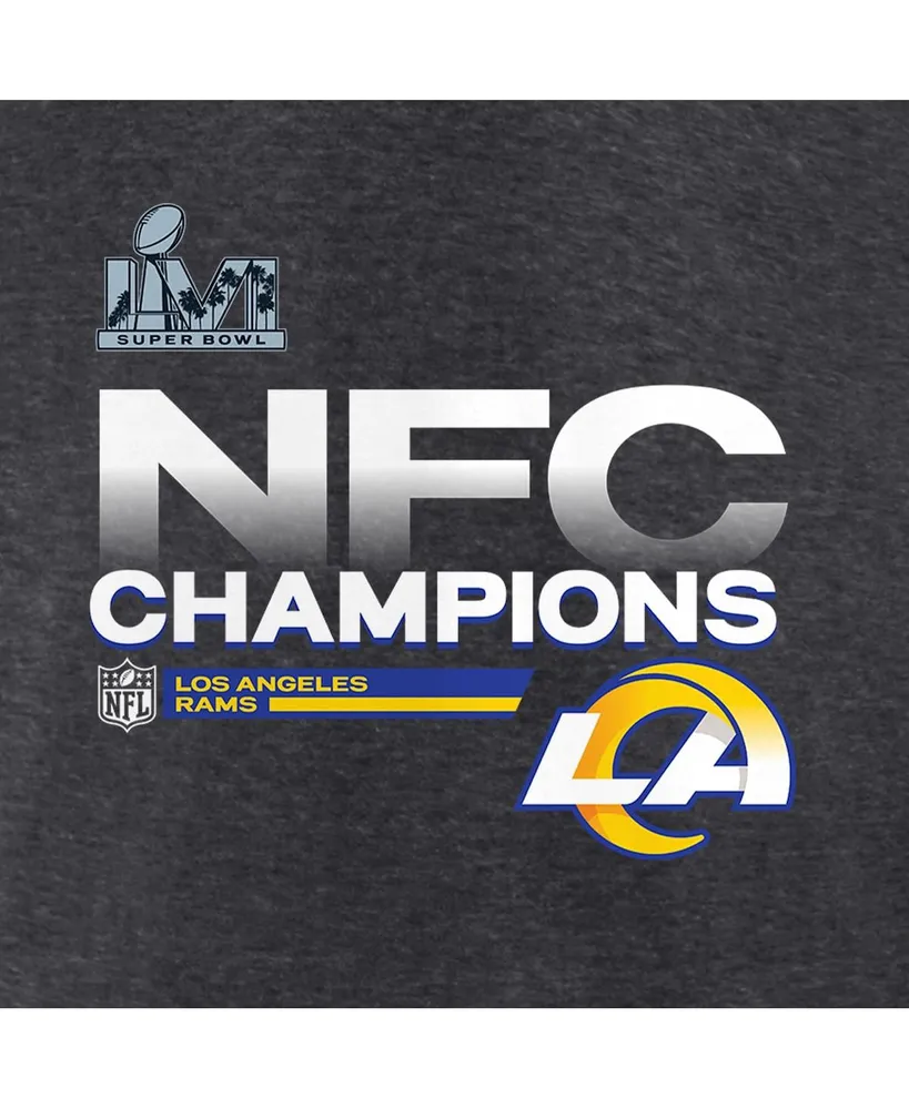 Men's Fanatics Heathered Charcoal Los Angeles Rams 2021 Nfc Champions Locker Room Trophy Collection T-shirt