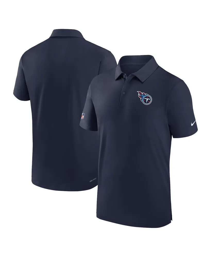 Men's Nike Navy Tennessee Titans Sideline Coach Chevron Lock Up Logo V-Neck  Performance T-Shirt