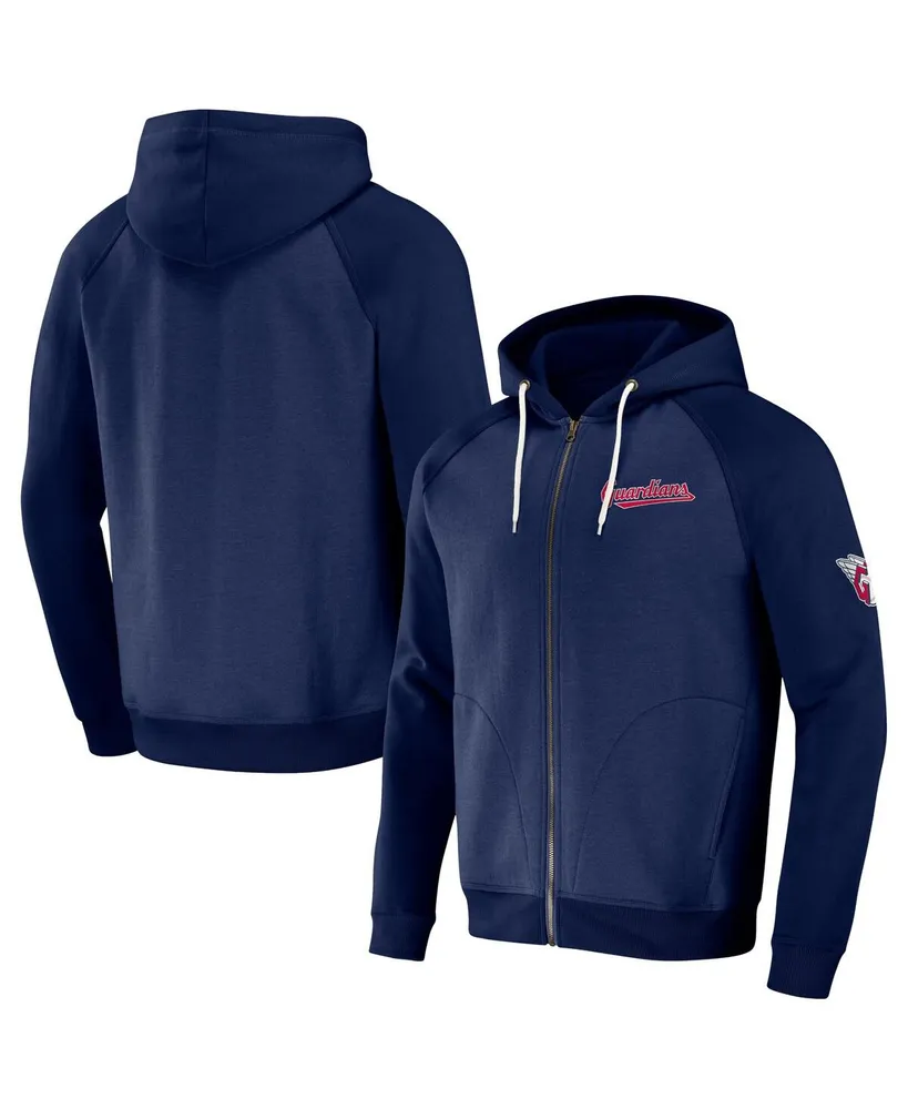 Men's Darius Rucker Collection by Fanatics Navy Cleveland Guardians Raglan Full-Zip Hoodie