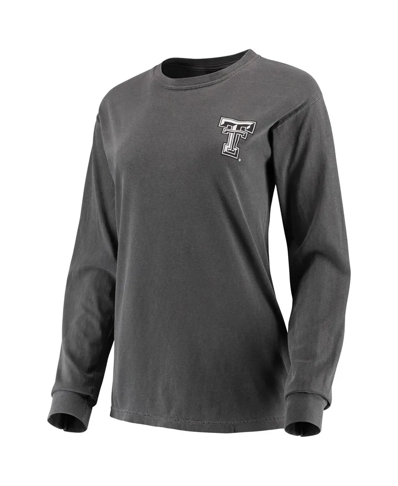 Women's Charcoal Texas Tech Red Raiders Comfort Colors Campus Skyline Long Sleeve Oversized T-shirt