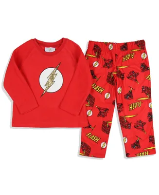 Dc Comics Toddler Boys Classic The Flash Logo Raglan Sleep Pajama Set