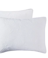 Videri Home Coastal Palm Embroidered 3-Piece Quilt Set