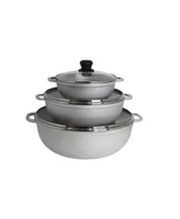 Imusa Aluminum 3 Piece 1.5 Quart, 3.5 Quart, 7.0 Quart Caldero Dutch Oven Set