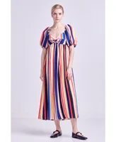 English Factory Women's Multi Color Stripe Maxi Dress