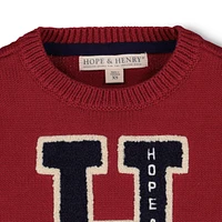 Hope & Henry Baby Boys Varsity Pullover Sweater