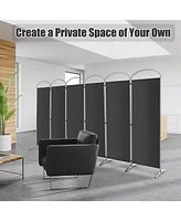 Costway 6 Panels Folding Privacy Screen 6 Ft Tall Fabric Privacy Screen for Home