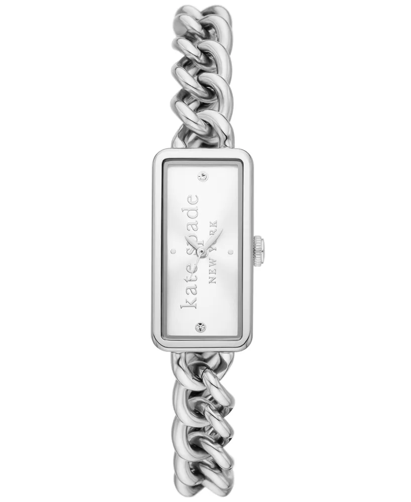 kate spade new york Women's Rosedale Quartz Three Hand Silver-Tone Stainless Steel Watch 16mm
