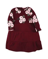 Hudson Baby Toddler Girls Cotton Long-Sleeve Dresses 2pk, Gray Winter Forest