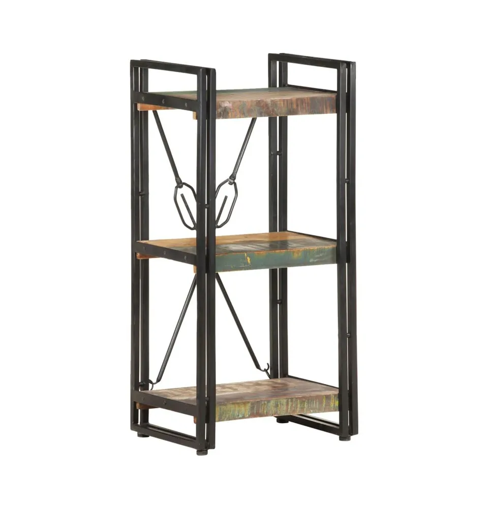 vidaXL 3-Tier Bookcase 15.7"x11.8"x31.5" Solid Reclaimed Wood