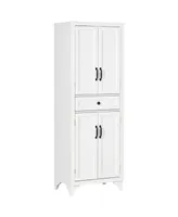 Homcom 67" 4-Door Kitchen Pantry with Drawer and Adjustable Shelves White