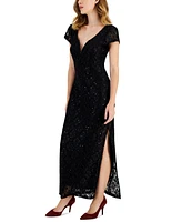 Connected Petite Lace Wired V-Neck Maxi Dress