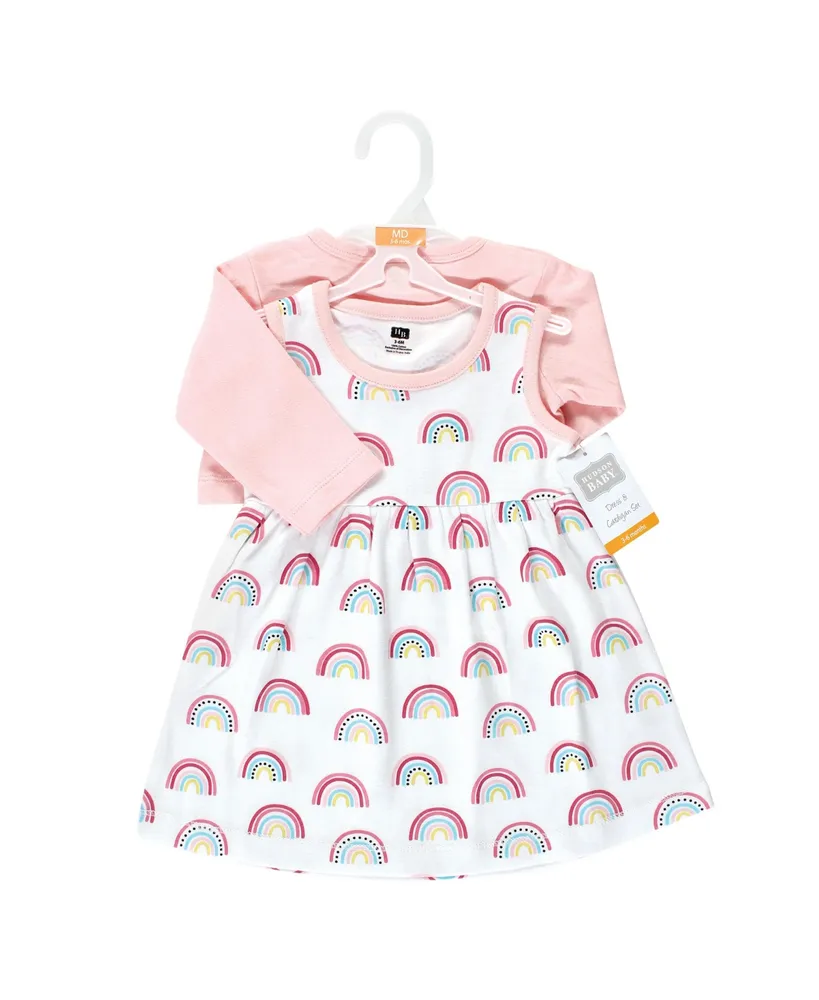 Hudson Baby Toddler Girl Cotton Dress and Cardigan Set