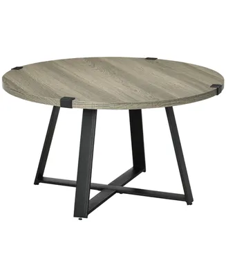 Homcom Round Coffee Table, Accent Center Table for Living Room