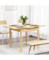 Homcom Folding Dining Table with Drop Leaf, Natural