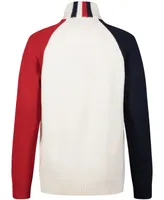 Tommy Hilfiger Toddler Boys Colorblock Long Sleeve Quarter Zip Sweater