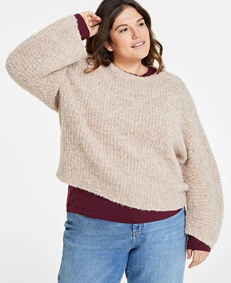 On 34th Plus Marled Boucle Sweater, Created for Macy's