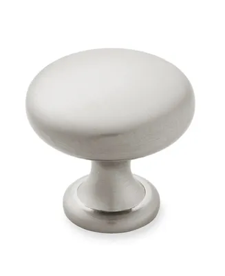 Cauldham Brushed Satin Nickel Cabinet Hardware Round Pull Knob Handle - 1-1/8" Diameter - 10 Pack