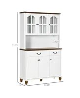 Homcom Dining Room Kitchen Hutch Storage Cabinet with Antique Details