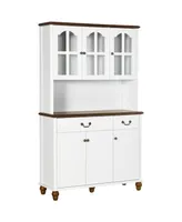 Homcom Dining Room Kitchen Hutch Storage Cabinet with Antique Details