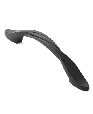 Cauldham 5 Pack Solid Braided Kitchen Cabinet Pulls Handles (5" Hole Centers) - Drawer/Door Hardware - Style M260 - Matte Black
