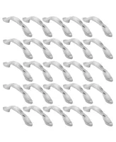 Cauldham 25 Pack Solid Braided Kitchen Cabinet Pulls Handles (3" Hole Centers) - Drawer/Door Hardware - Style M260 - Satin Nickel