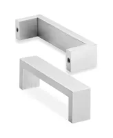 Cauldham Solid Stainless Steel Cabinet Hardware Square Handle Pull Brushed Satin Nickel 4" (96mm) Cc - Pack of 10