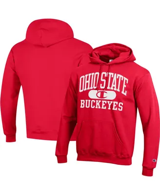 Men's Champion Scarlet Ohio State Buckeyes Arch Pill Pullover Hoodie